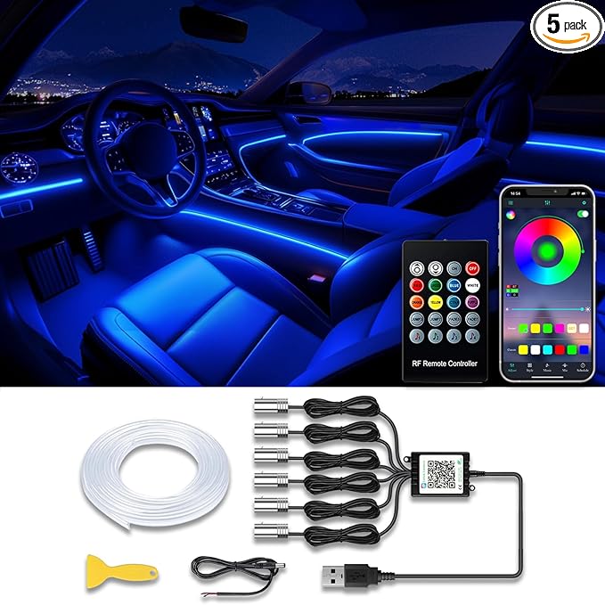 Jushope Car LED Strip Lights, USB Interior Ambient Lighting Kits by Jushope