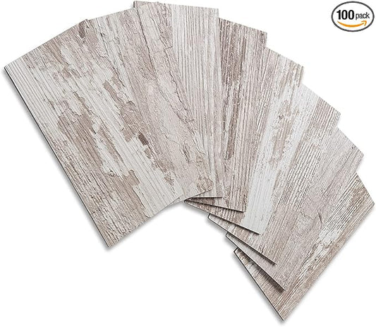 AULIGET 100 Piece Peel and Stick Backsplash PVC Tile, 3 Inch x 6 Inch Brown by AULIGET