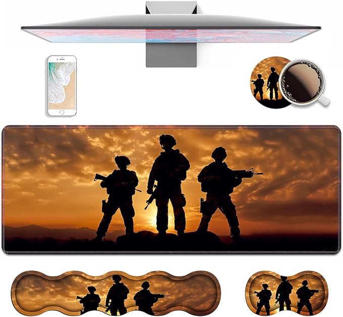 4 in 1 Ergonomic Keyboard Wrist Rest & Mouse Pad Wrist Rest Set, Large XXL by Unknown