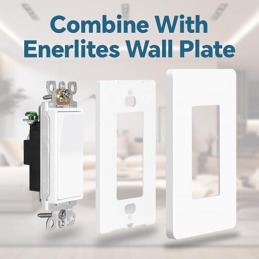 ThunderWay Matte White Single Pole Decorator Light Switch - Image 2