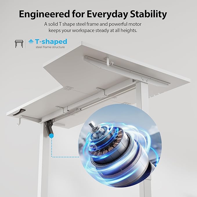 Agilestic Electric Standing Desk, L-Shaped 55 Inches Height Adjustable Desk - Image 5