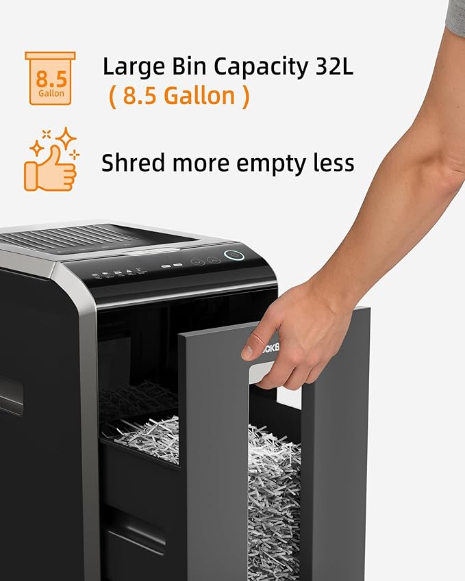 Locksworth Heavy Duty Micro-Cut Paper Shredder: 200-Sheet Auto Feed/10-Sheet - Image 5