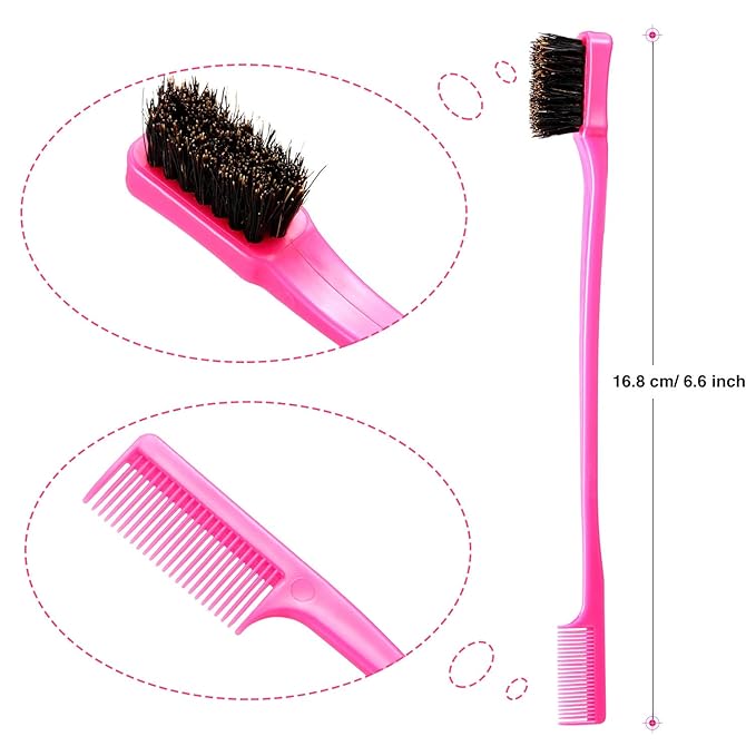 5 Pieces Hair Edge Brush Double Sided Control Hair Brush Comb Combo Pack Smooth - Image 2