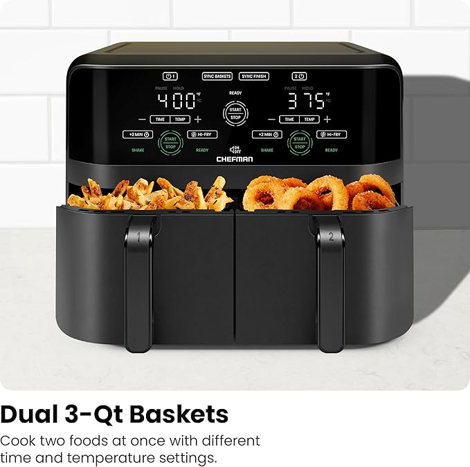Chefman 6 Quart Dual Basket Air Fryer - Image 5