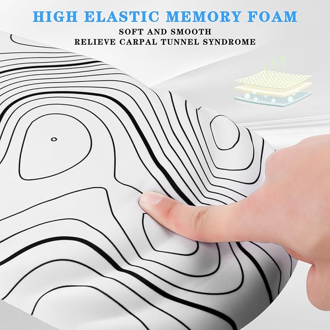 Mouse Pad Wrist Wrist Rest, Comfortable Memory Foam Wrist Rest, Non-Slip PU Base - Image 2