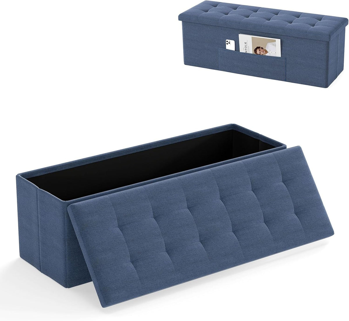giantex storage ottoman bench, 43" l folding foot, main product view