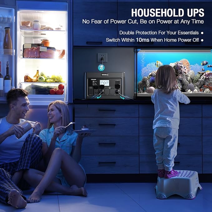 Portable Power Station 2400W, 1843Wh LiFePO4 Solar Generator UPS Home Battery - Image 6