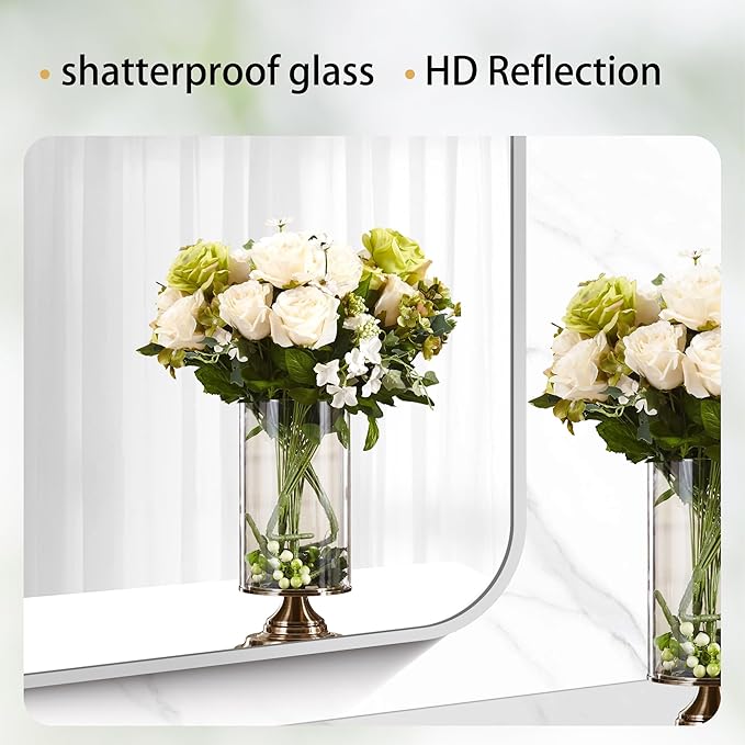 42" x 42"Bathroom Mirror, Decorative Rectangular Vanity Mirror - Image 6
