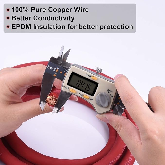 Shirbly 1/0 Gauge Battery Cable, 30FT Red 1/0 AWG Pure Copper Wire Welding Cable - Image 3