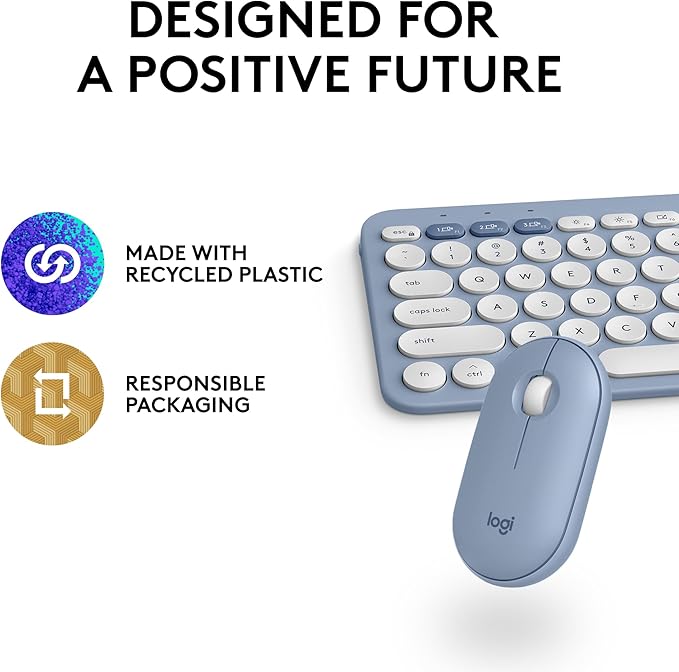 Logitech Pebble 2 Combo for Mac, Wireless Keyboard and Mouse, Quiet and Portable - Image 11