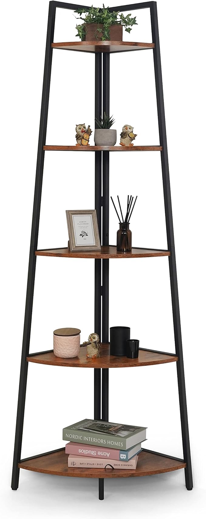 CAPHAUS Tall Corner Shelf Stand, 5-Tier Display Shelves, Ladder Corner Wood - Image 9