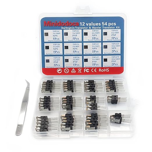 12 Values 54 Pcs Darlington Transistors Bipolar Power Transistor TIP31C TIP32C - Image 6