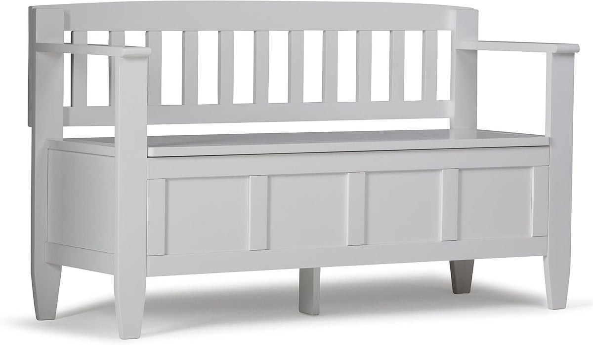 simplihome brooklyn 48" wide solid wood storage bench, main product view