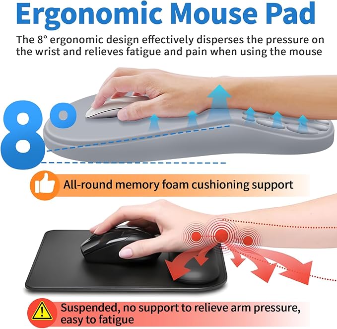 YIWEI Ergonomic Mouse Pad with Wrist Rest - Image 4