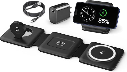 Magnetic Wireless Charger for iPhone: Fodable 3 in 1 Charging Station for by WirelessCharger