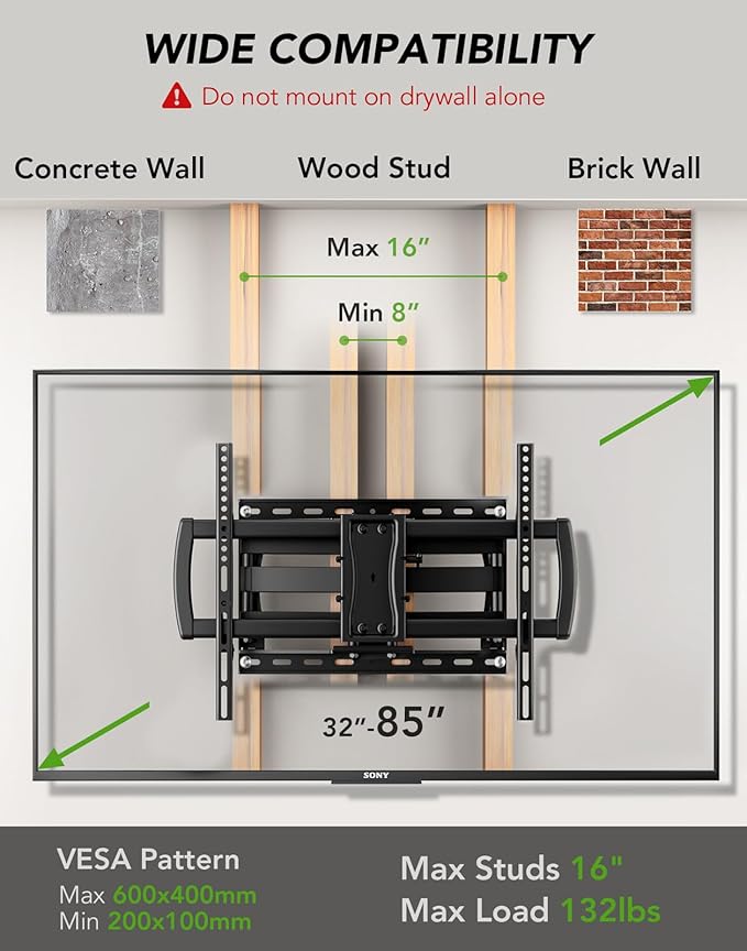 Full Motion TV Wall Mount Bracket - Image 2