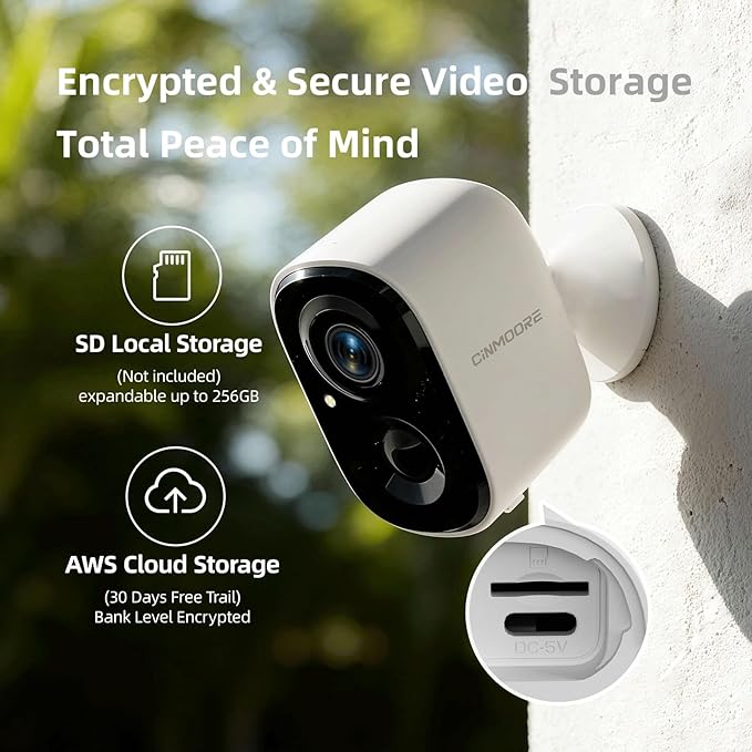 CINMOORE 2.5K Wireless Home Security Cameras Outdoor WiFi, Non-Subscription AI - Image 6