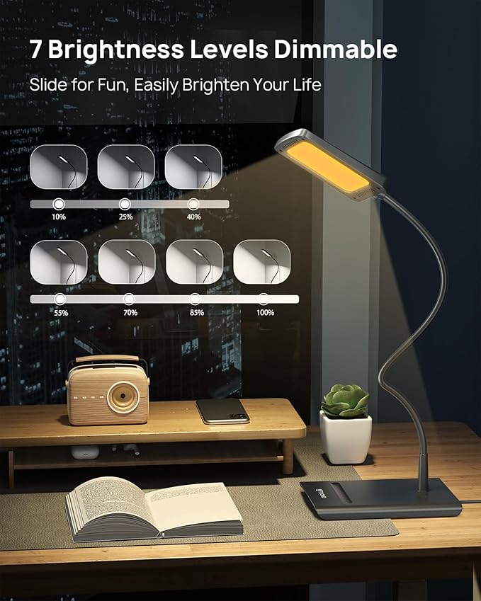 TROND Desk Lamp, Bright Dimmable Eye-Caring Table Lamp, 3 Color Modes 7 - Image 5