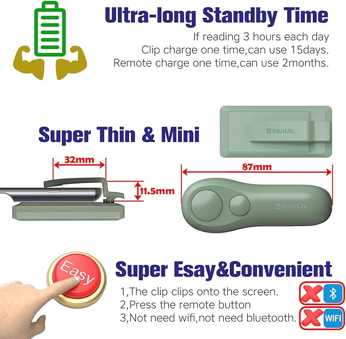SK SYUKUYU RF Remote Control Page Turner - Image 6