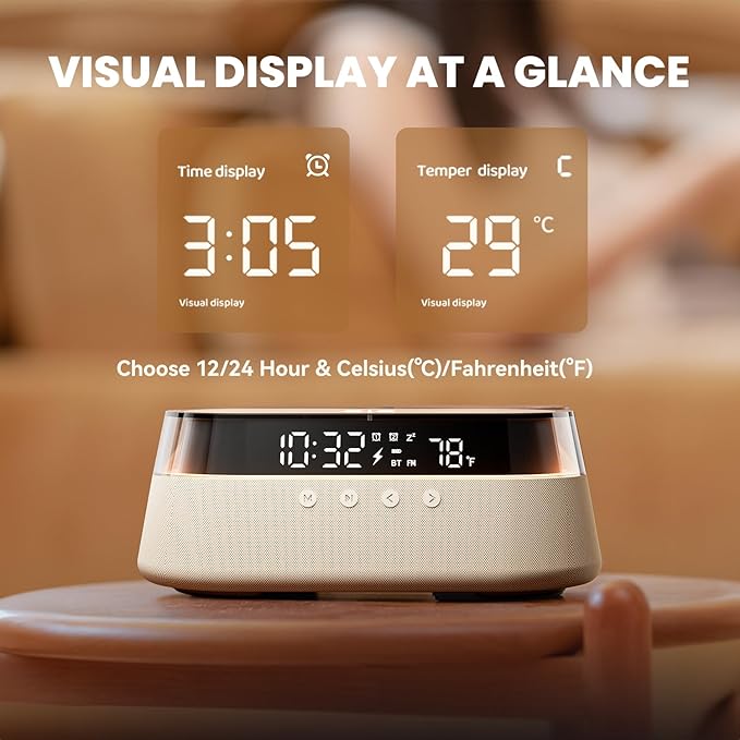 KUANGXIANG 6-in-1 Bluetooth Speaker Alarm Clock - Image 7