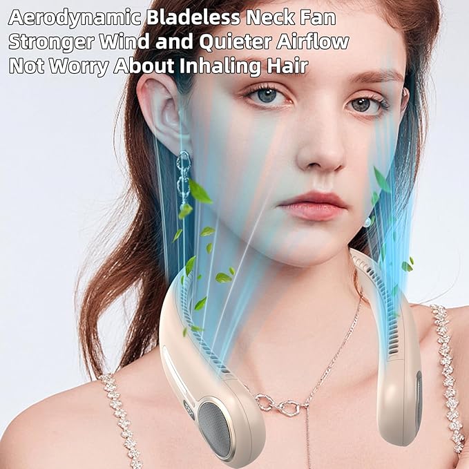 Portable Neck Fan, Hands Free Personal Wearable Bladeless Fan, 6000mAh USB - Image 6