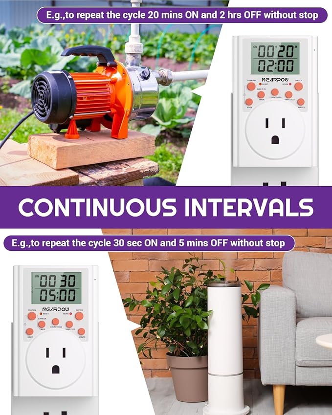 Timer Outlet, Nearpow Multifunctional Infinite Cycle Programmable Plug-in - Image 5