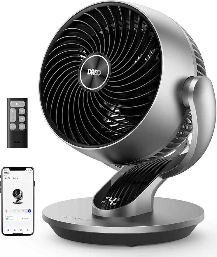 Dreo Smart Fan for Bedroom, 120° Vertical and 90° Oscillating Fan by DREO