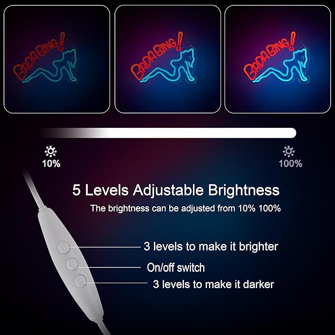 Bada Girls Neon Sign for Wall Décor Dimmable Bing Sopranos LED Neon Light USB - Image 4