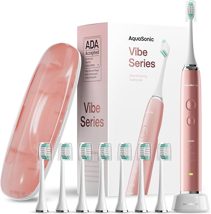 Aquasonic Vibe Series Ultra-Whitening Toothbrush – ADA Accepted Electric by AquaSonic