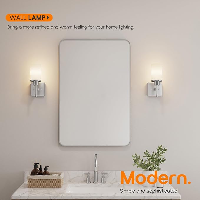 AONEON Bathroom Light Fixtures Brushed Nickel Vanity Lights - Image 2