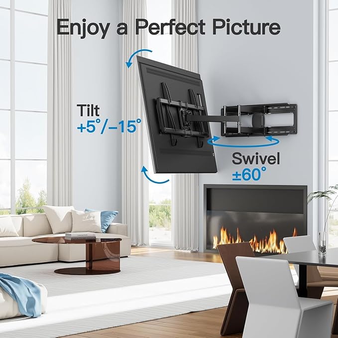 PERLESMITH Full Motion TV Wall Mount - Image 5