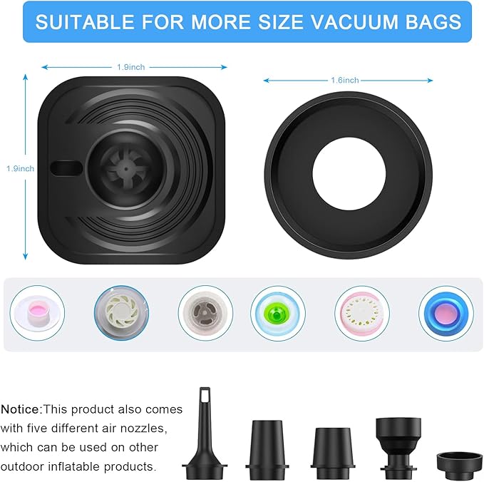 Portable Pump for Vacuum Storage Bags Electric Travel Vacuum Pump for Various - Image 3