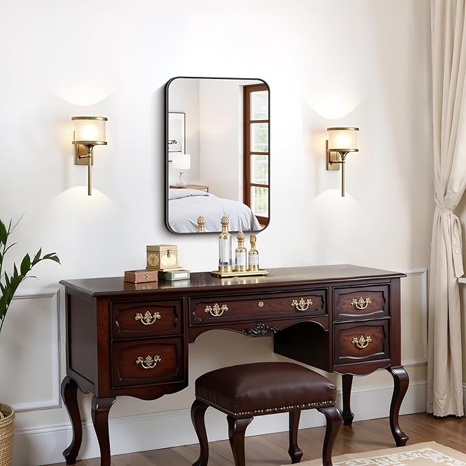 FORBATH Black Bathroom Mirror for Over Sink, Wall Mirror 16x24 Inch - Image 5