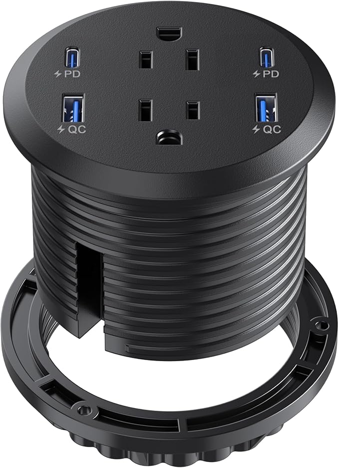 Jgstkcity Desktop Power Grommet, 65W USB C Fast Charging Port, Flush Mount by Jgstkcity
