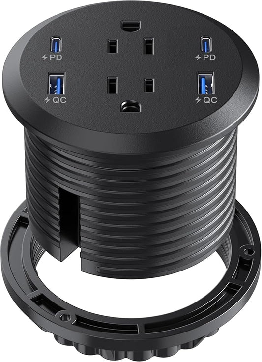 Jgstkcity Desktop Power Grommet, 65W USB C Fast Charging Port, Flush Mount by Jgstkcity