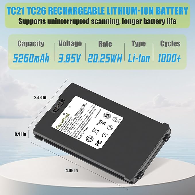 GsevPuek 5260mAh TC26 Replacement Battery, - Image 2