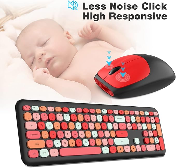 MOFII Wireless Keyboard and Mouse Combo Silent, Slim Compact 2.4G USB Full Size - Image 3