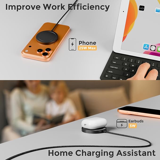 25W Magnetic Wireless Charging Pad: Qi2.2 Qi2 MagSafe Fast Charger - Image 9