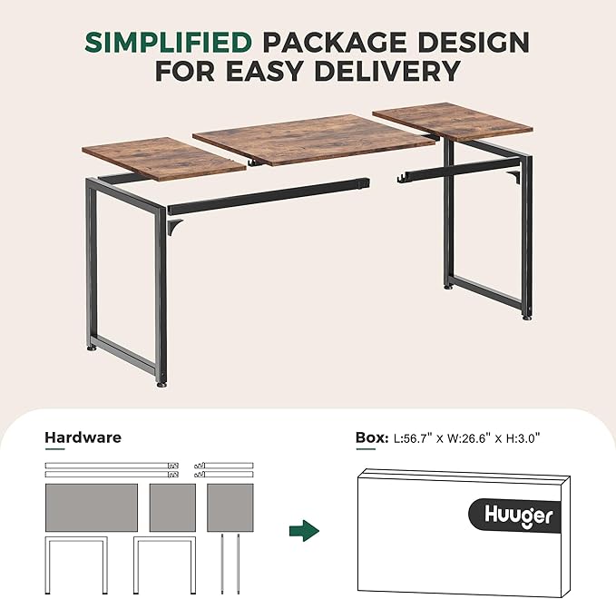 Huuger Computer Desk, 80 Inch Office Desk, Gaming Desk - Image 8