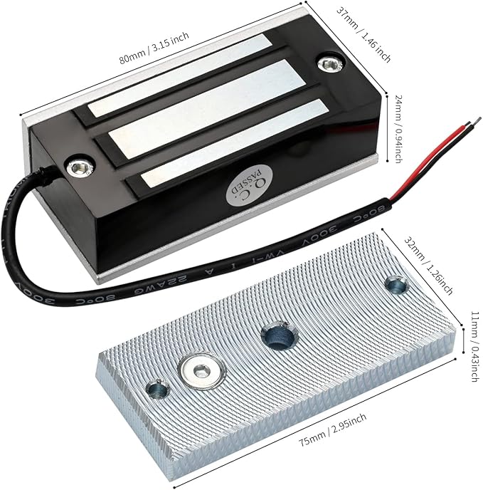 Electric Magnetic Lock 60KG 130LBS Holding Force Electromagnet Lock 12V Fail - Image 4