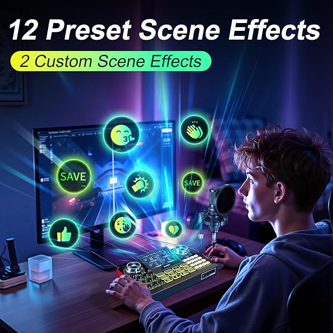 Podcast Microphone Bundle with Live Sound Card Audio Mixer, Podcast Equipment - Image 8