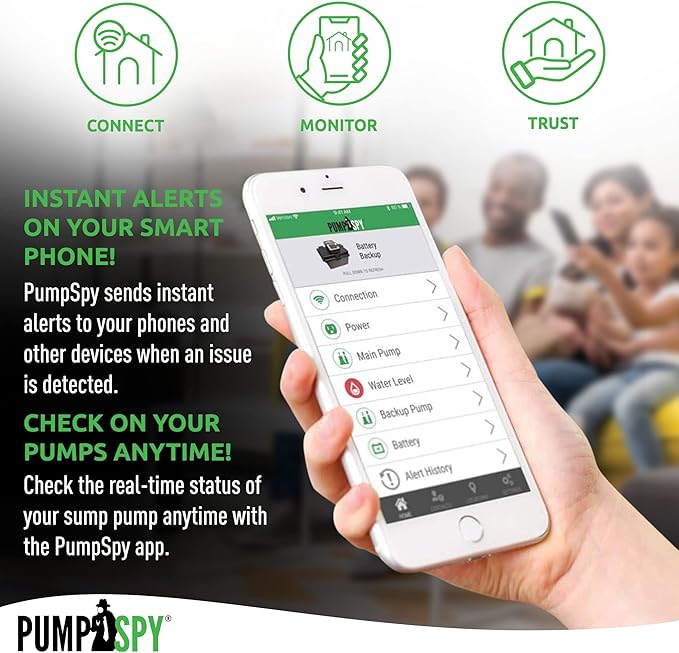 PumpSpy PS2000 WiFi Battery Backup Sump Pump System w/Internet Monitoring & - Image 3