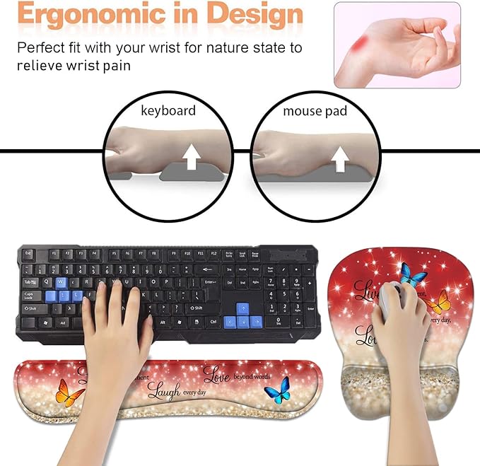 Ergonomic Mouse Pad Wrist Support and Keyboard Wrist Rest Set - Image 4