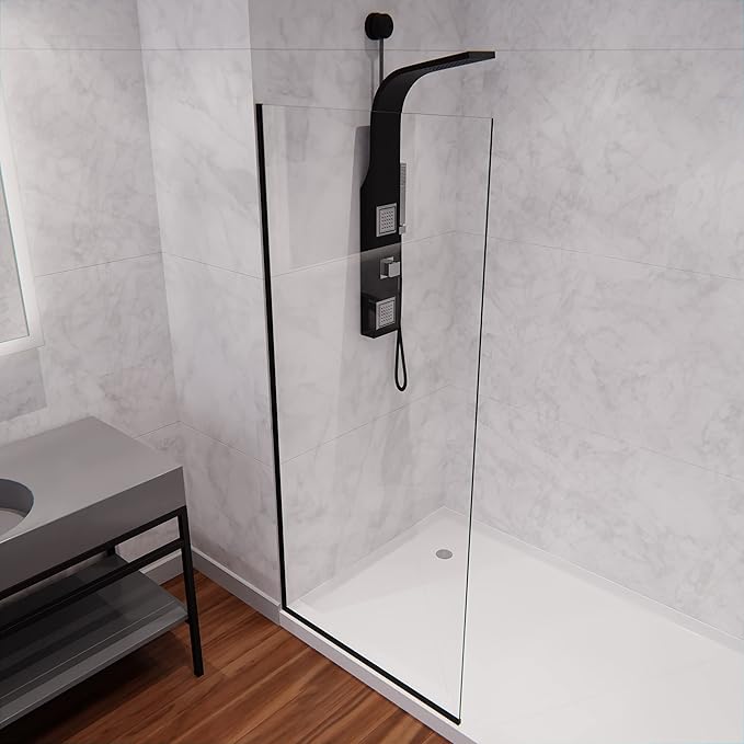 ANZZI 74 X 34 Inch Frameless Fixed Glass Shower Screen Shower Door in Matte - Image 6