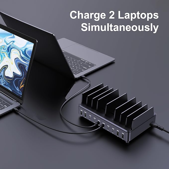 chipofy 500W Charging Station for Multiple Devices, 10-Port Multi USB C Fast - Image 3