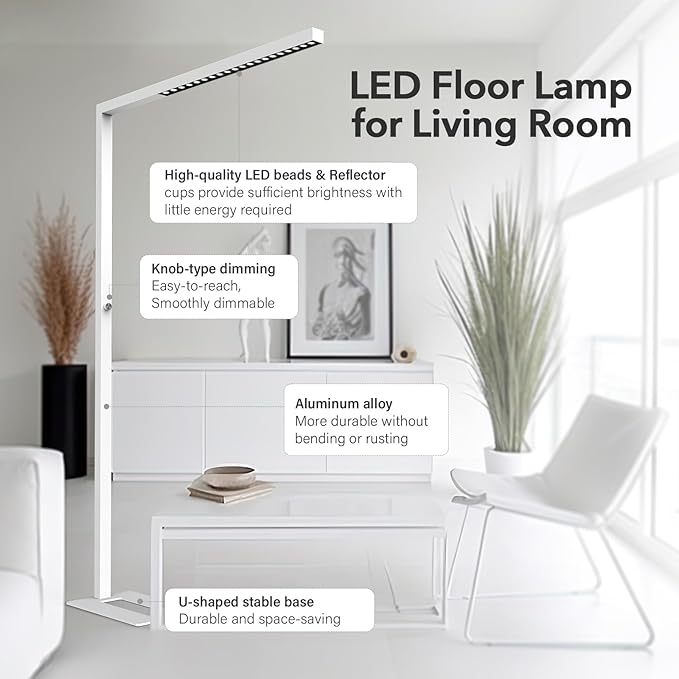 STERREN 77" LED Floor Lamp for Office, 7350LM Dimmable Eye-Care Standing Piano - Image 5