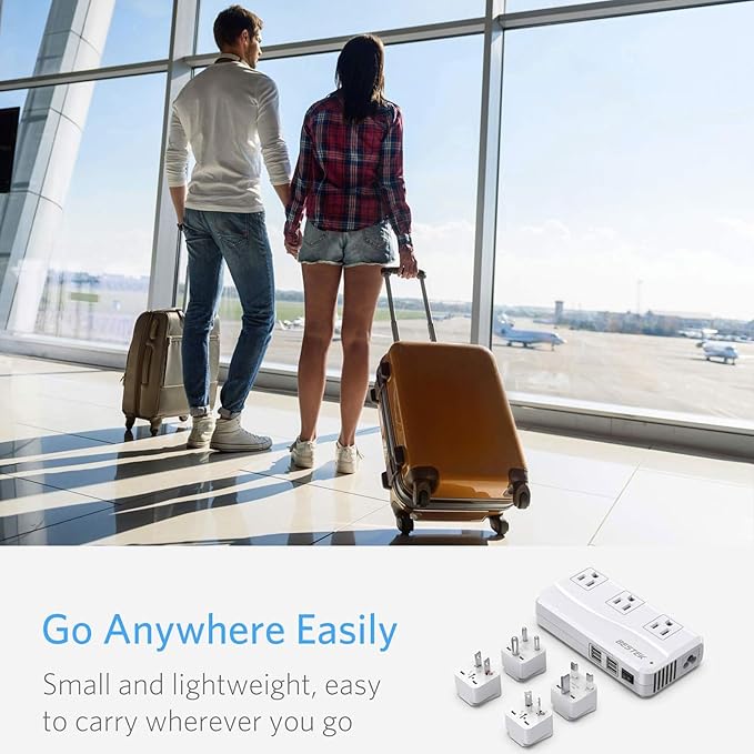 BESTEK Universal Travel Adapter 100-220V to 110V Voltage Converter 250W - Image 9