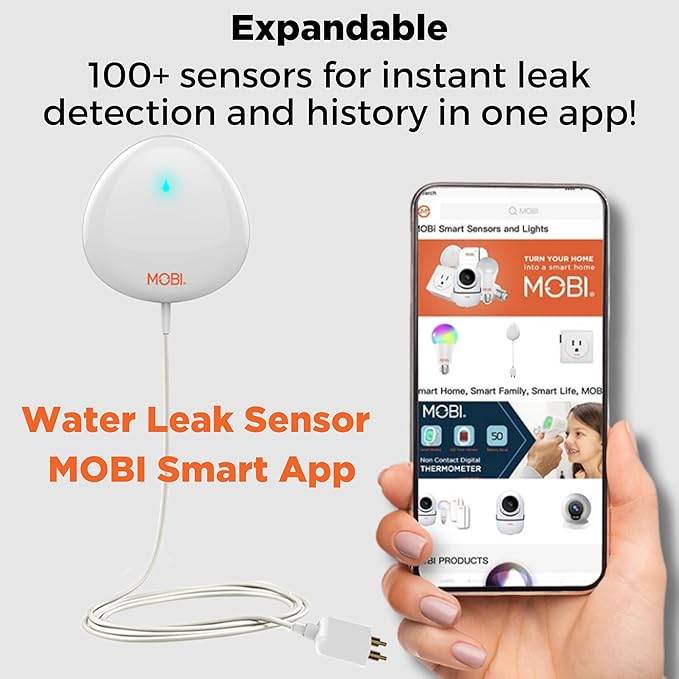 MOBI Connect WiFi Leak Alert Sensor, 24/7 Protection and Smart App Integration - Image 5