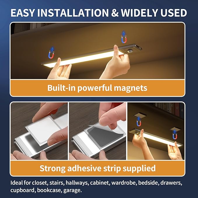Under Cabinet Lights, 88 LED Operated Motion Sensor Light Indoor, 2200mAh USB - Image 7