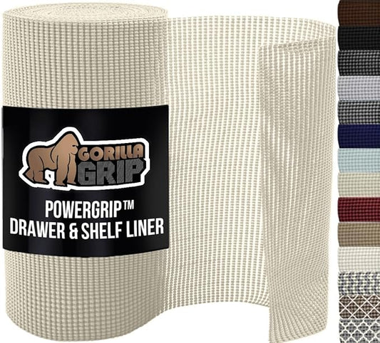 GORILLA GRIP powerGRIP Drawer Shelf and Cabinet Liner, Thick Strong Hold by GorillaGrip